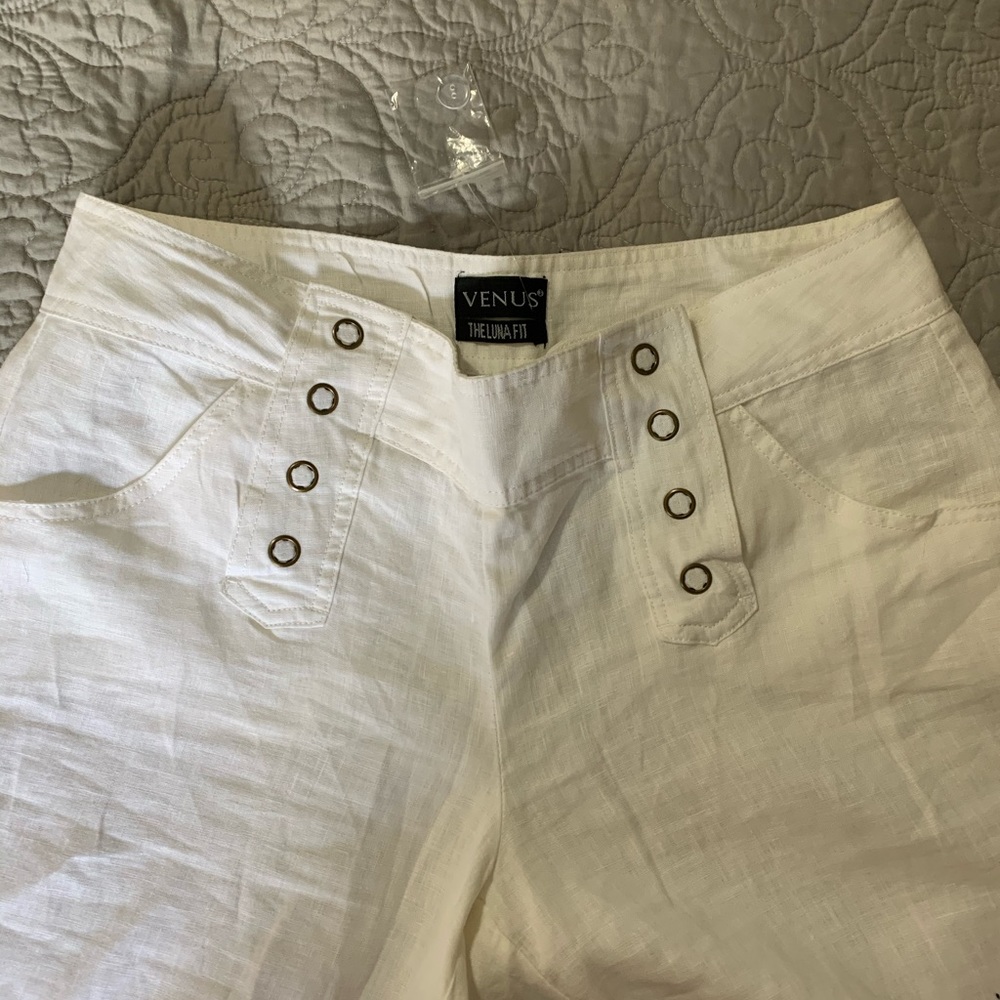 Venus Luna Fit White Linen Pants- Size 10